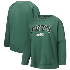 NFL New York Jets Profile Women's Plus Size Acid Wash Raglan Sweatshirt