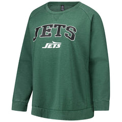 NFL New York Jets Profile Women's Plus Size Acid Wash Raglan Sweatshirt