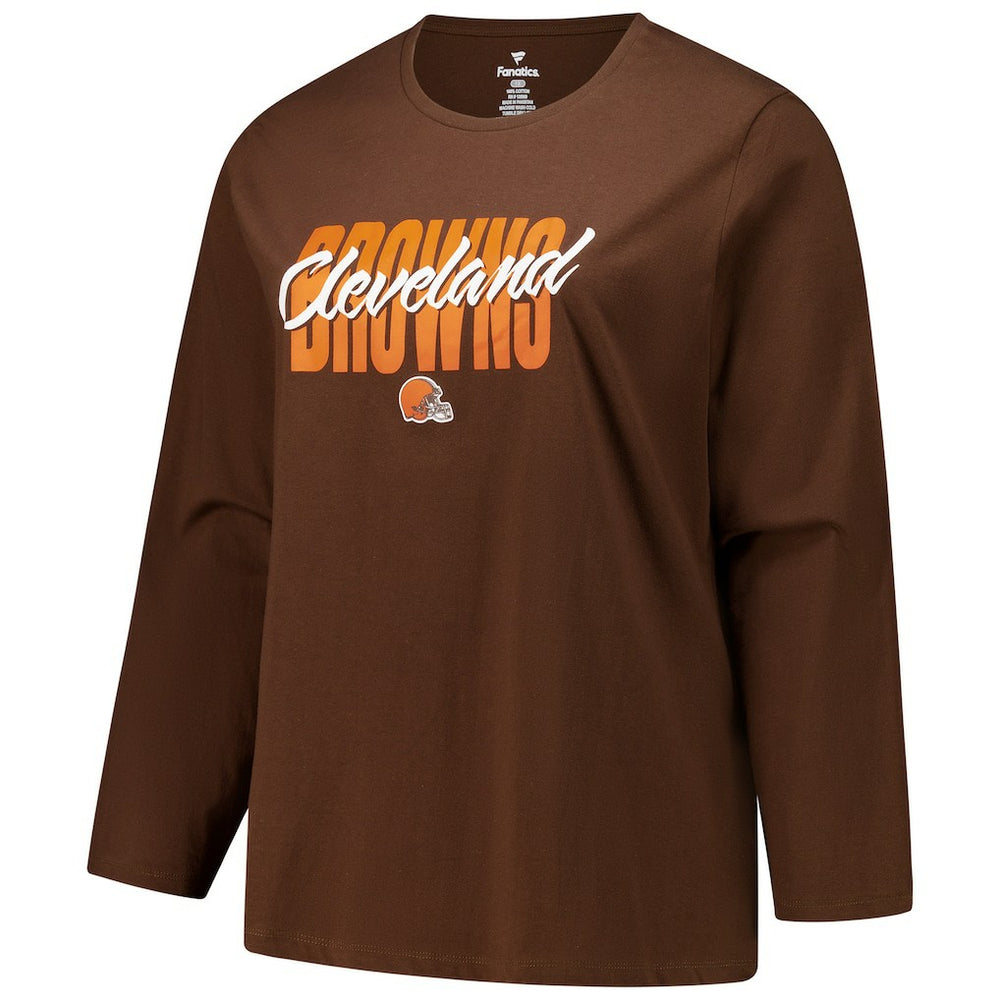 NFL Cleveland Browns Women's Long Sleeve Scoop Neck T-Shirt