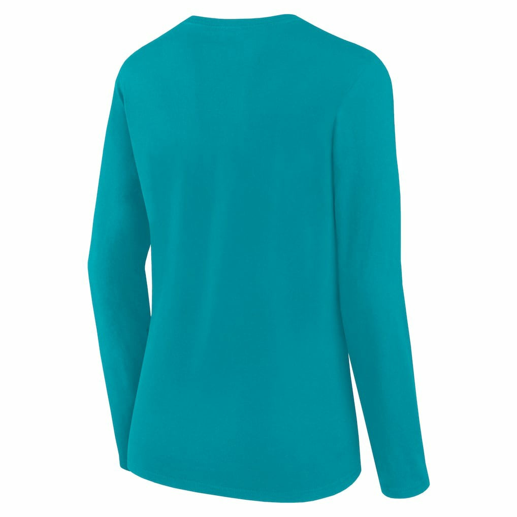 NFL Miami Dolphins Women's Long Sleeve Scoop Neck T-Shirt