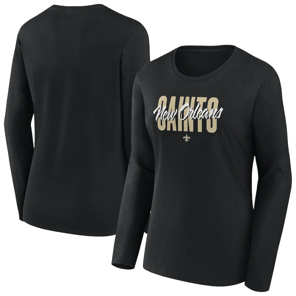 NFL New Orleans Saints Women's Long Sleeve Scoop Neck T-Shirt