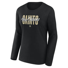 NFL New Orleans Saints Women's Long Sleeve Scoop Neck T-Shirt