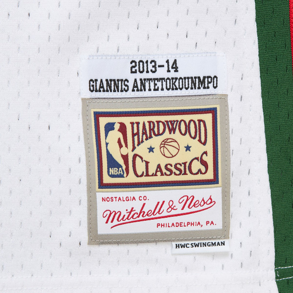 Giannis Antetokounmpo Milwaukee Bucks 2013/14 Hardwood Classics Swingman Jersey - White | Mitchell & Ness sale