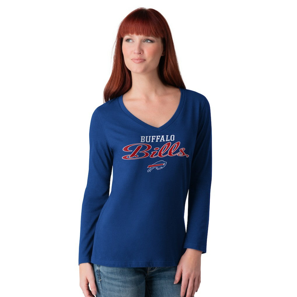 NFL Buffalo Bills G-III 4Her by Carl Banks Women's Post Season Long Sleeve V-Neck T-Shirt