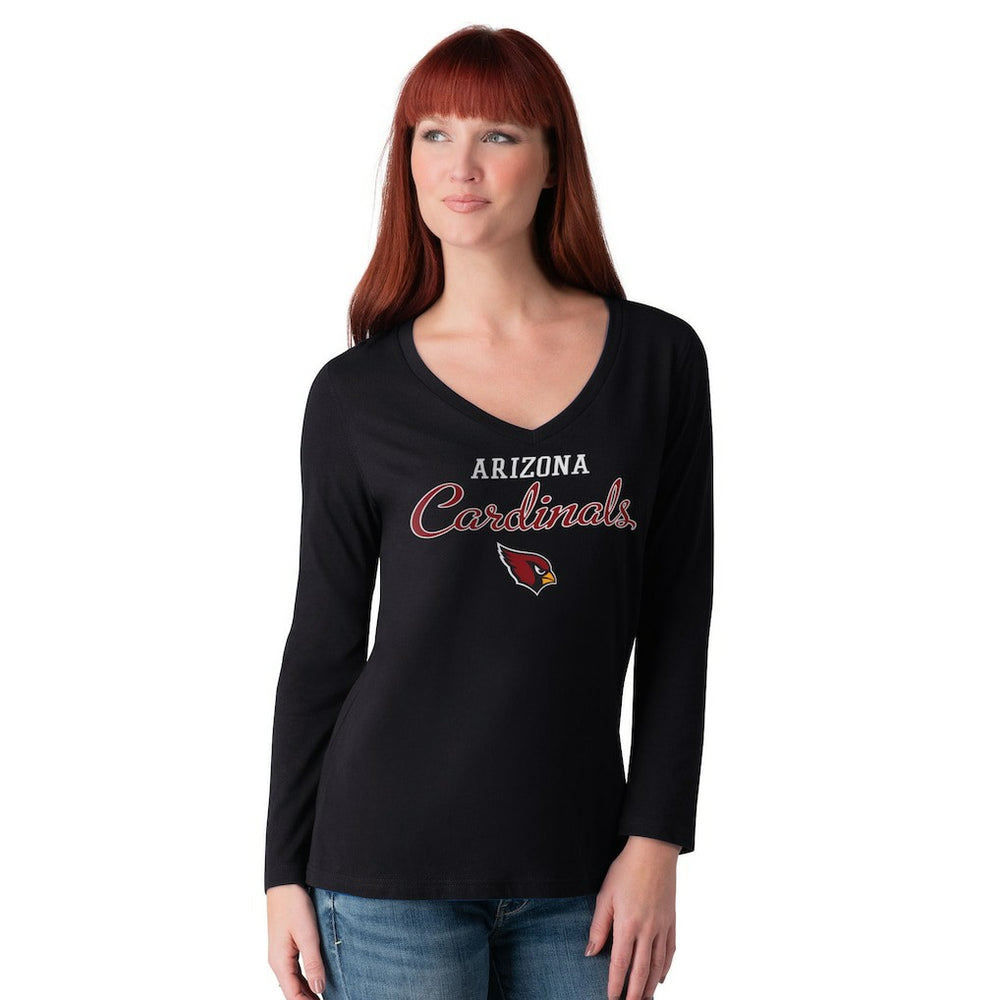 NFL Arizona Cardinals G-III 4Her by Carl Banks Women's Post Season Long Sleeve V-Neck T-Shirt