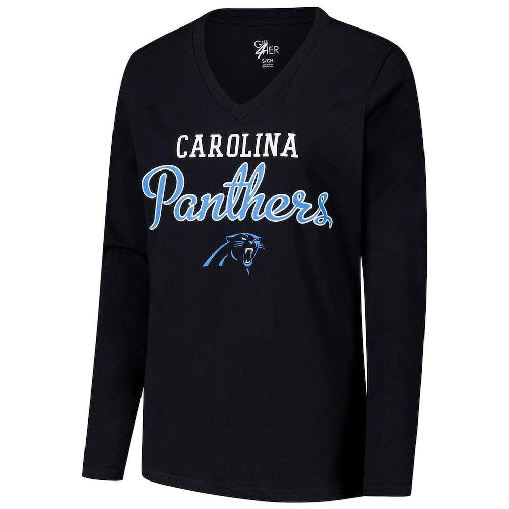 NFL Carolina Panthers G-III 4Her by Carl Banks Women's Post Season Long Sleeve V-Neck T-Shirt