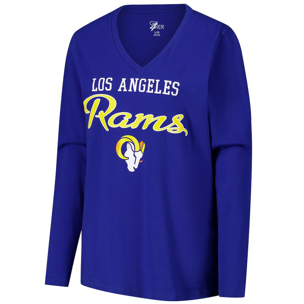 NFL Los Angeles Rams G-III 4Her by Carl Banks Women's Post Season Long Sleeve V-Neck T-Shirt
