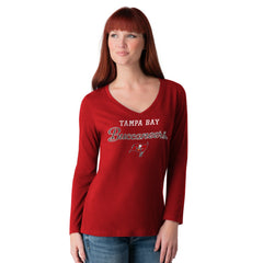 NFL Tampa Bay Buccaneers G-III 4Her by Carl Banks Women's Post Season Long Sleeve V-Neck T-Shirt