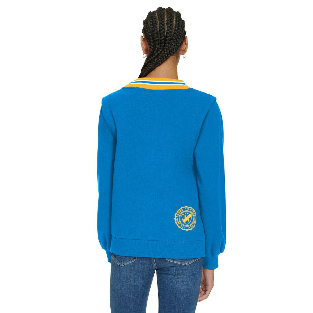 NFL Los Angeles Chargers Tommy Hilfiger Women's Alice V-Neck Pullover Sweatshirt