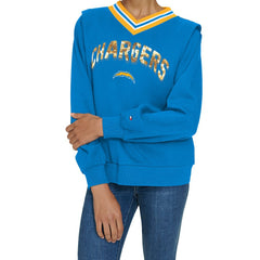 NFL Los Angeles Chargers Tommy Hilfiger Women's Alice V-Neck Pullover Sweatshirt