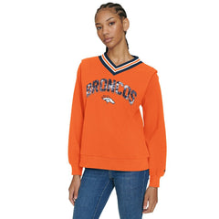 NFL Denver Broncos Tommy Hilfiger Women's Alice V-Neck Pullover Sweatshirt