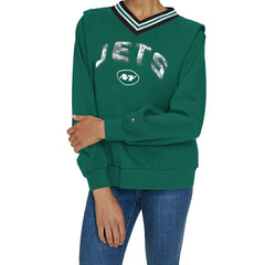 NFL New York Jets Tommy Hilfiger Women's Alice V-Neck Pullover Sweatshirt