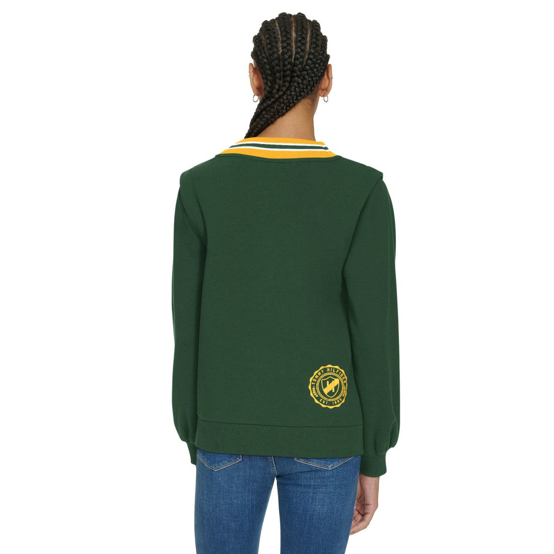 NFL Green Bay Packers Tommy Hilfiger Women's Alice V-Neck Pullover Sweatshirt