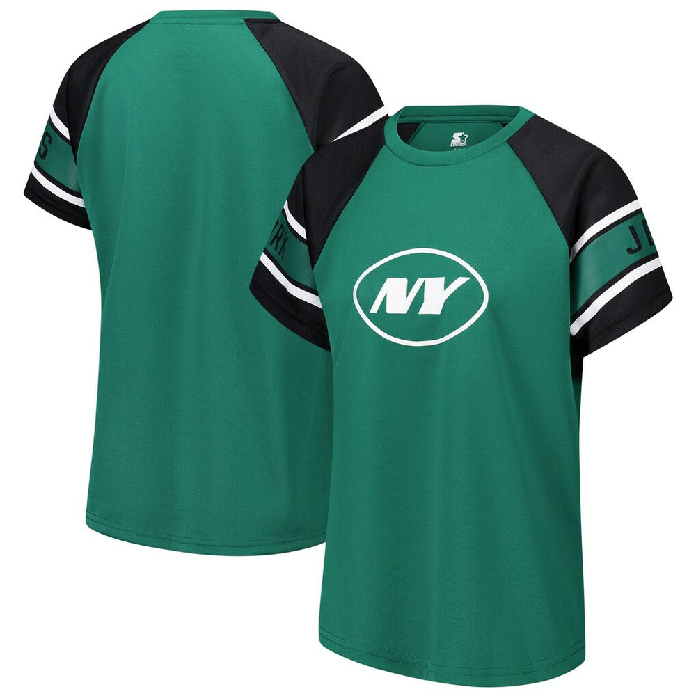 NFL New York Jets Starter Women's 1st Rounder Color Block Raglan Top