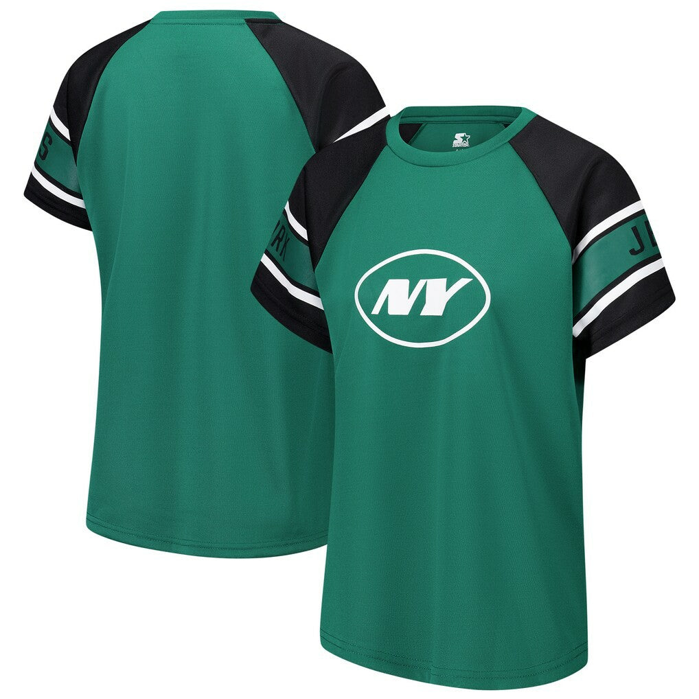 NFL New York Jets Starter Women's 1st Rounder Color Block Raglan Top