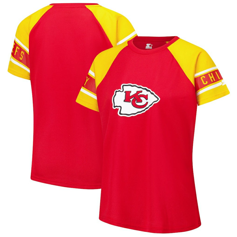 NFL Kansas City Chiefs Starter Women's 1st Rounder Color Block Raglan Top