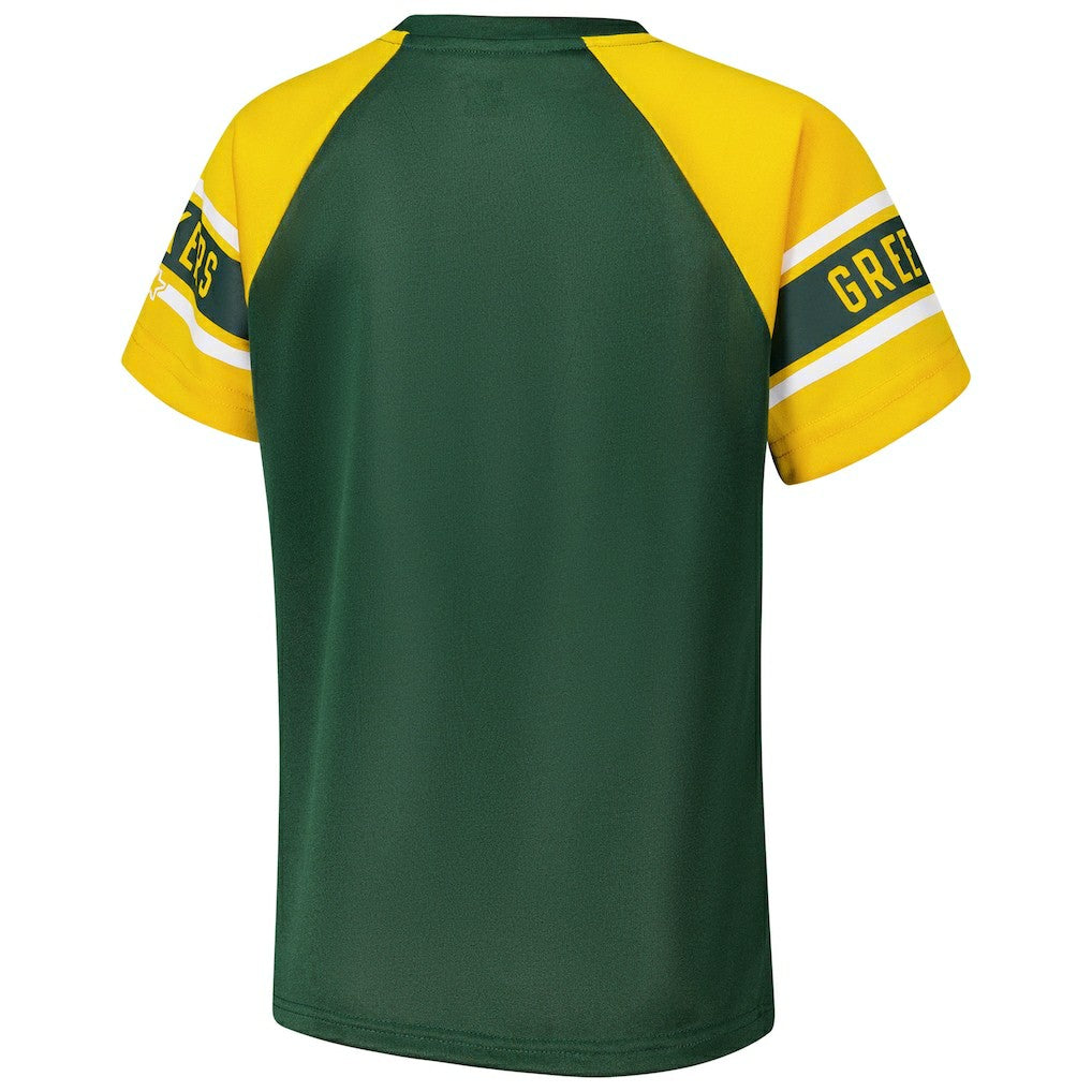 NFL Green Bay Packers Starter Women's 1st Rounder Color Block Raglan Top