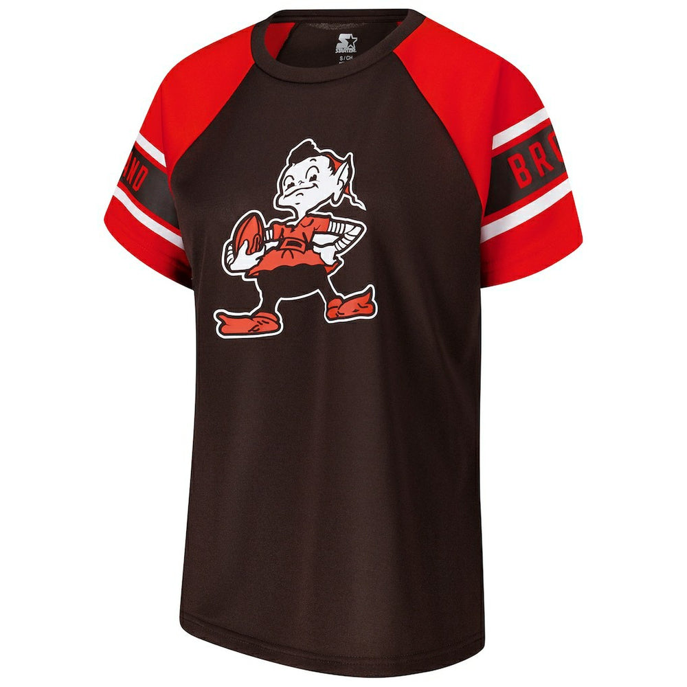 NFL Cleveland Browns Starter Women's 1st Rounder Color Block Raglan Top