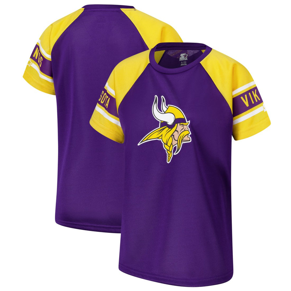 NFL Minnesota Vikings Starter Women's 1st Rounder Color Block Raglan Top
