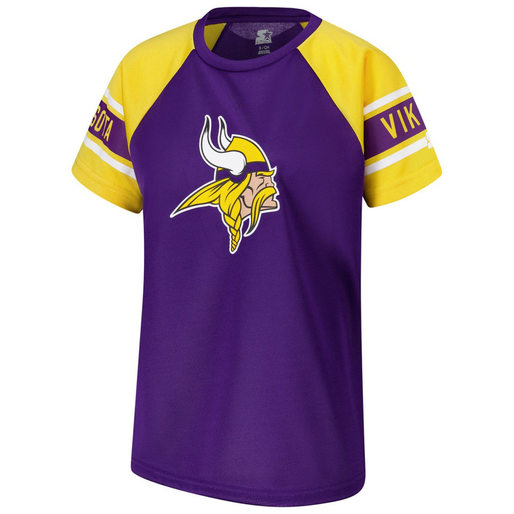 NFL Minnesota Vikings Starter Women's 1st Rounder Color Block Raglan Top