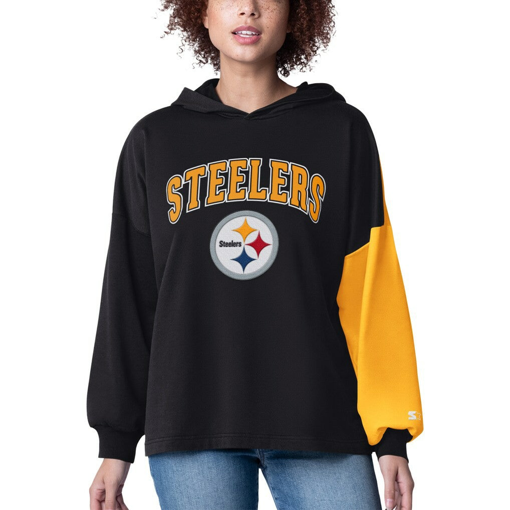NFL Pittsburgh Steelers Starter Women's Power Move Long Sleeve Pullover Hoodie
