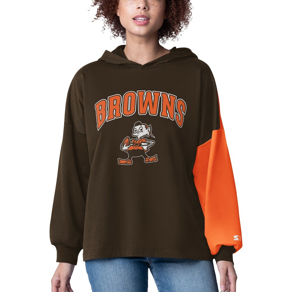 NFL Cleveland Browns Starter Women's Power Move Long Sleeve Pullover Hoodie