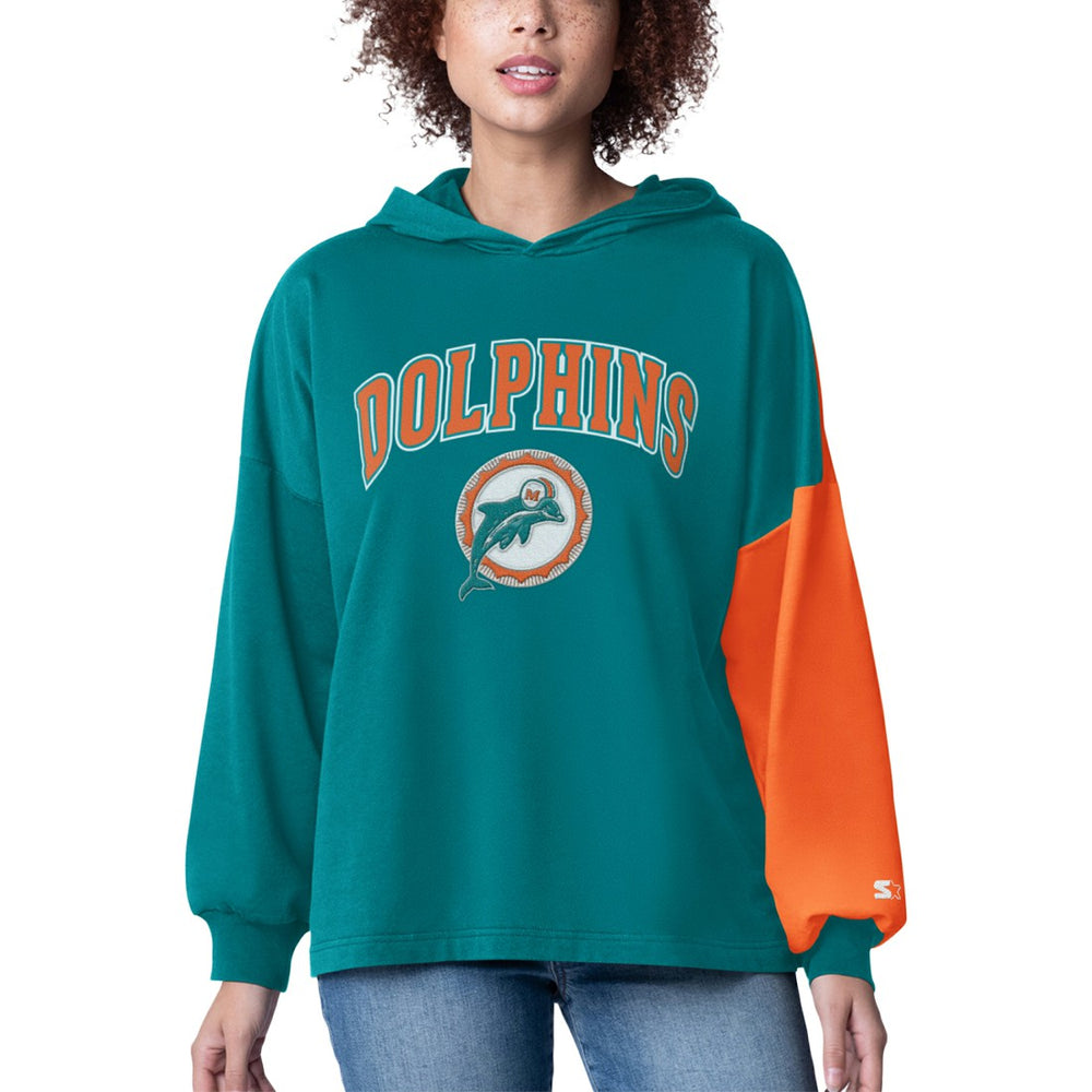 NFL Miami Dolphins Starter Women's Power Move Long Sleeve Pullover Hoodie