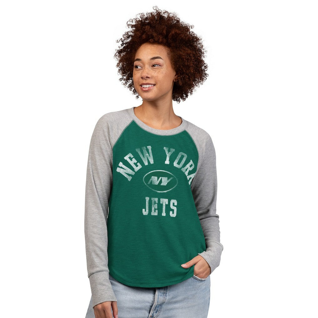 NFL New York Jets G-III 4Her by Carl Banks Women's Waffle Knit Raglan Long Sleeve T-Shirt
