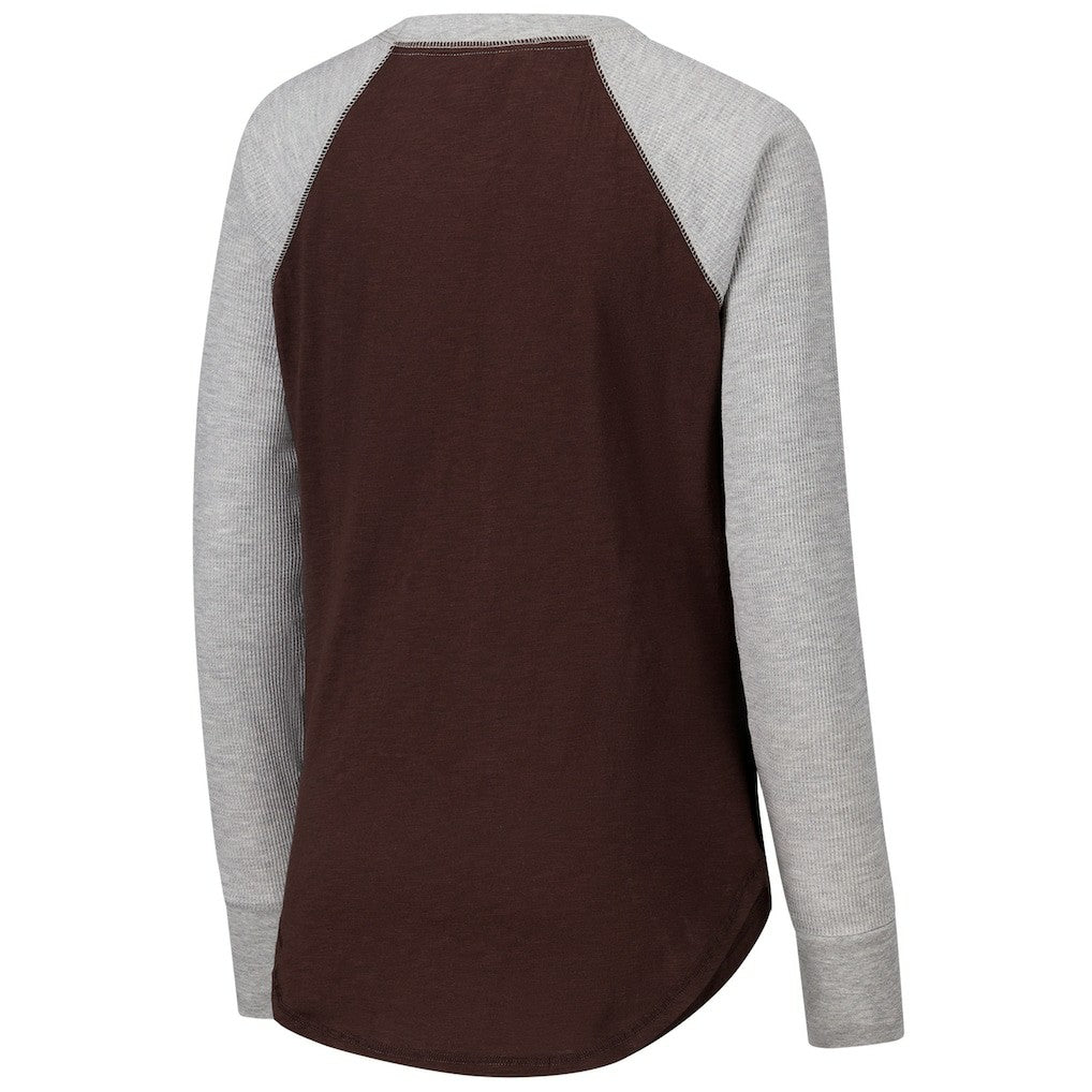 NFL Cleveland Browns G-III 4Her by Carl Banks Women's Waffle Knit Raglan Long Sleeve T-Shirt