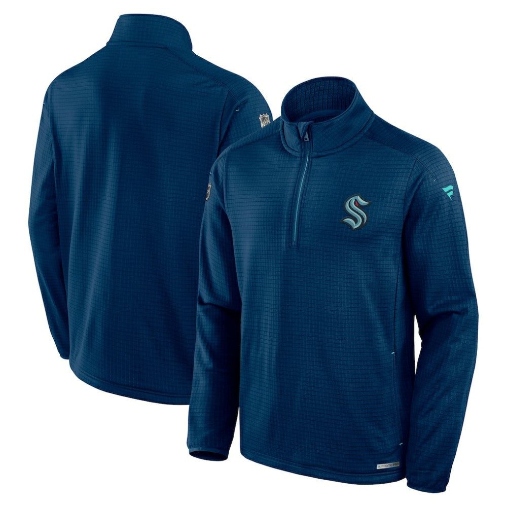Seattle Kraken Fanatics Big & Tall Authentic Pro Quarter-Zip Top
