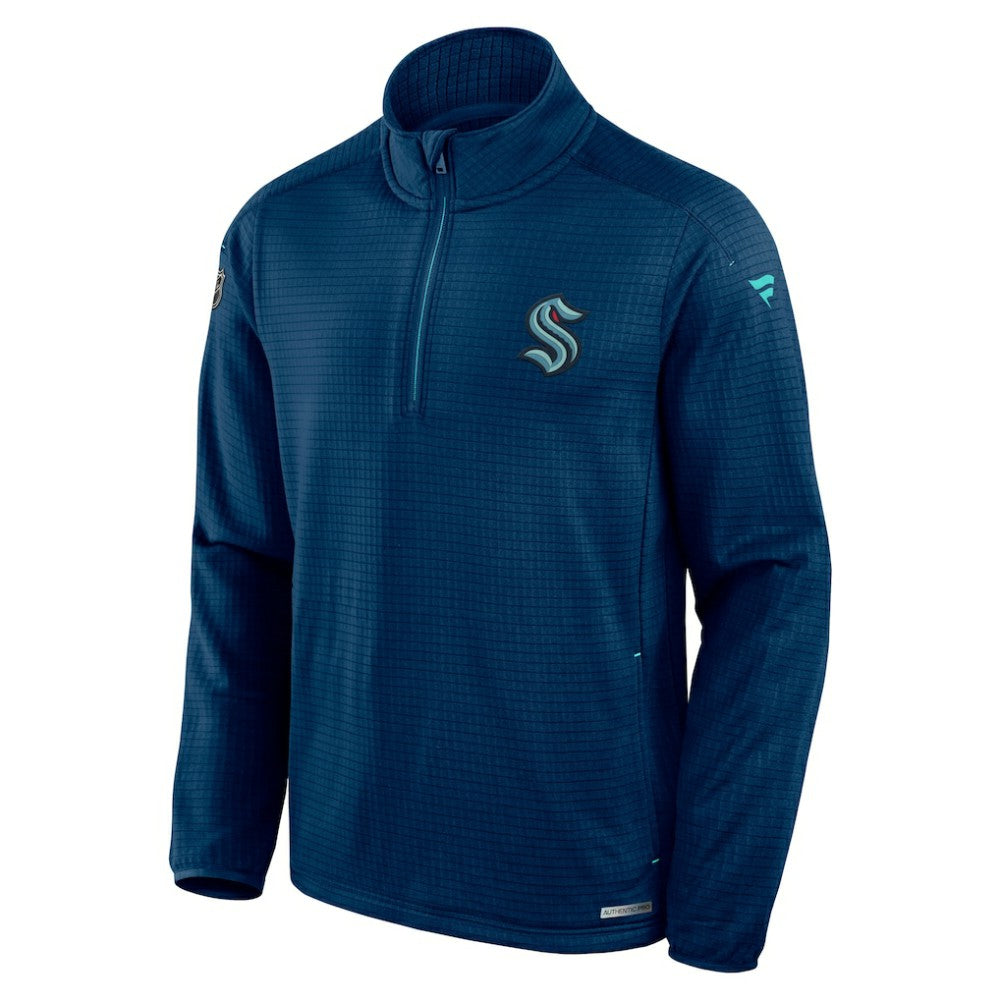 Seattle Kraken Fanatics Big & Tall Authentic Pro Quarter-Zip Top