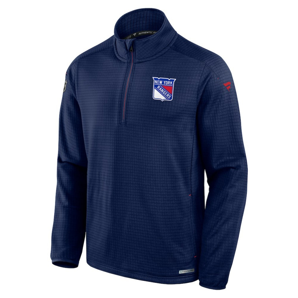 New York Rangers Fanatics Big & Tall Authentic Pro Quarter-Zip Top