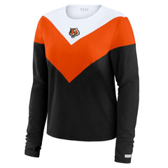 NFL Cincinnati Bengals WEAR by Erin Andrews Women's Plus Size Chevron Tri-Blend Long Sleeve T-Shirt