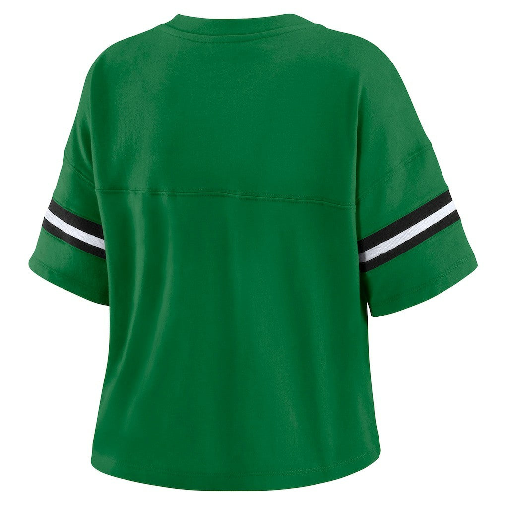 NFL New York Jets WEAR by Erin Andrews Women's Color Block Boxy V-Neck T-Shirt