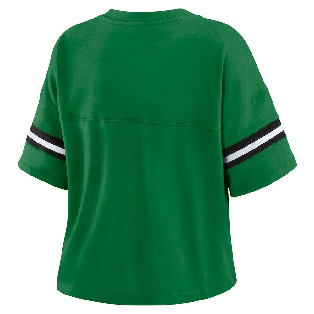 NFL New York Jets WEAR by Erin Andrews Women's Color Block Boxy V-Neck T-Shirt