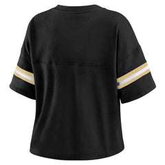 NFL New Orleans Saints WEAR by Erin Andrews Women's Plus Size Color Block Boxy V-Neck T-Shirt