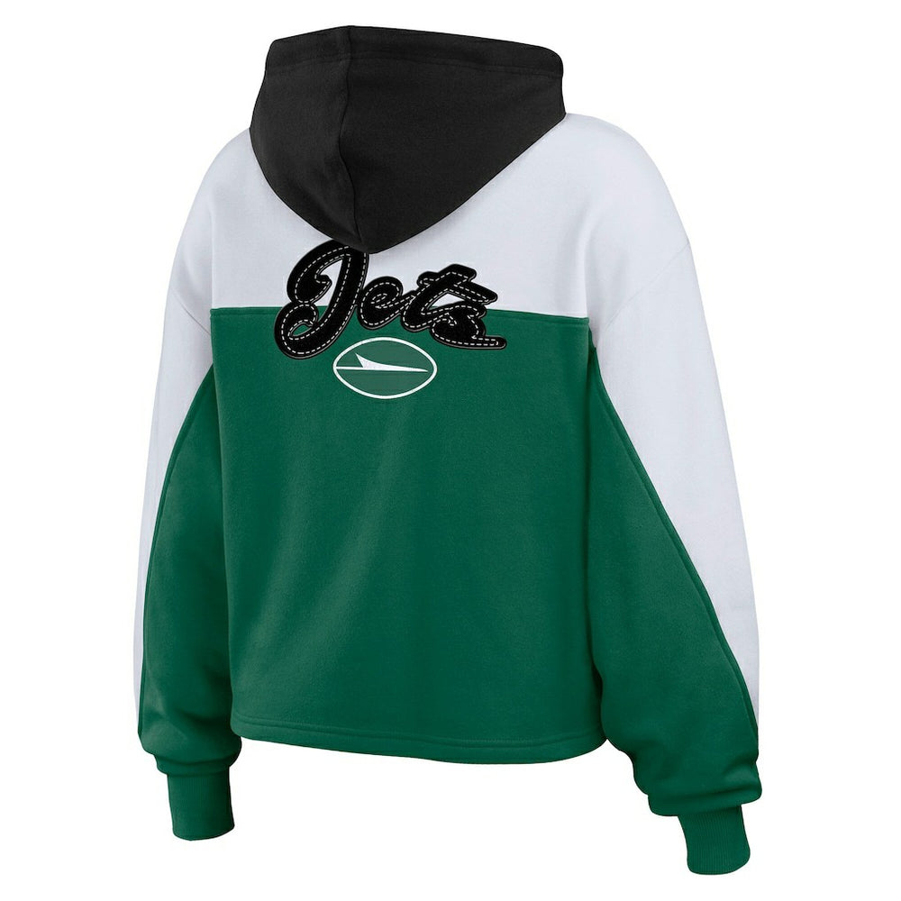 NFL New York Jets WEAR by Erin Andrews Women's Color Block Full-Zip Hoodie