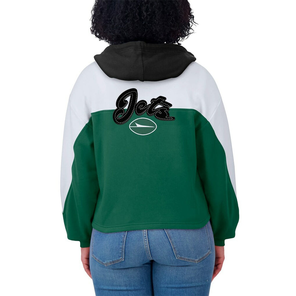NFL New York Jets WEAR by Erin Andrews Women's Color Block Full-Zip Hoodie