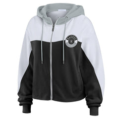 NFL Las Vegas Raiders WEAR by Erin Andrews Women's Plus Size Color Block Full-Zip Hoodie