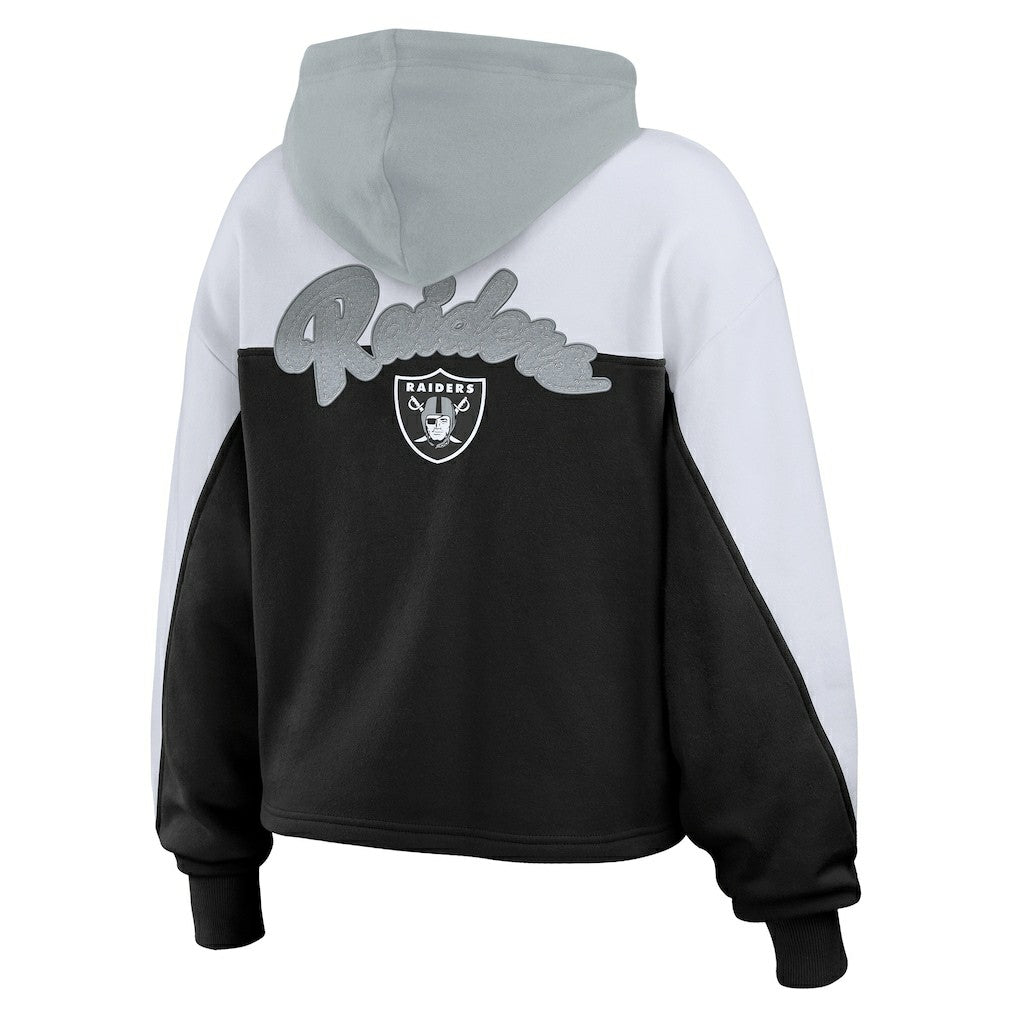 NFL Las Vegas Raiders WEAR by Erin Andrews Women's Plus Size Color Block Full-Zip Hoodie