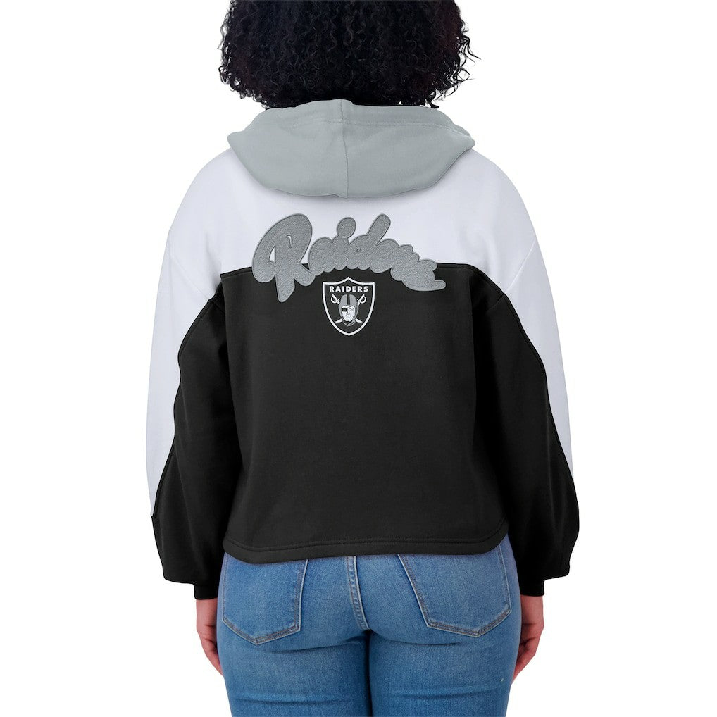 NFL Las Vegas Raiders WEAR by Erin Andrews Women's Plus Size Color Block Full-Zip Hoodie