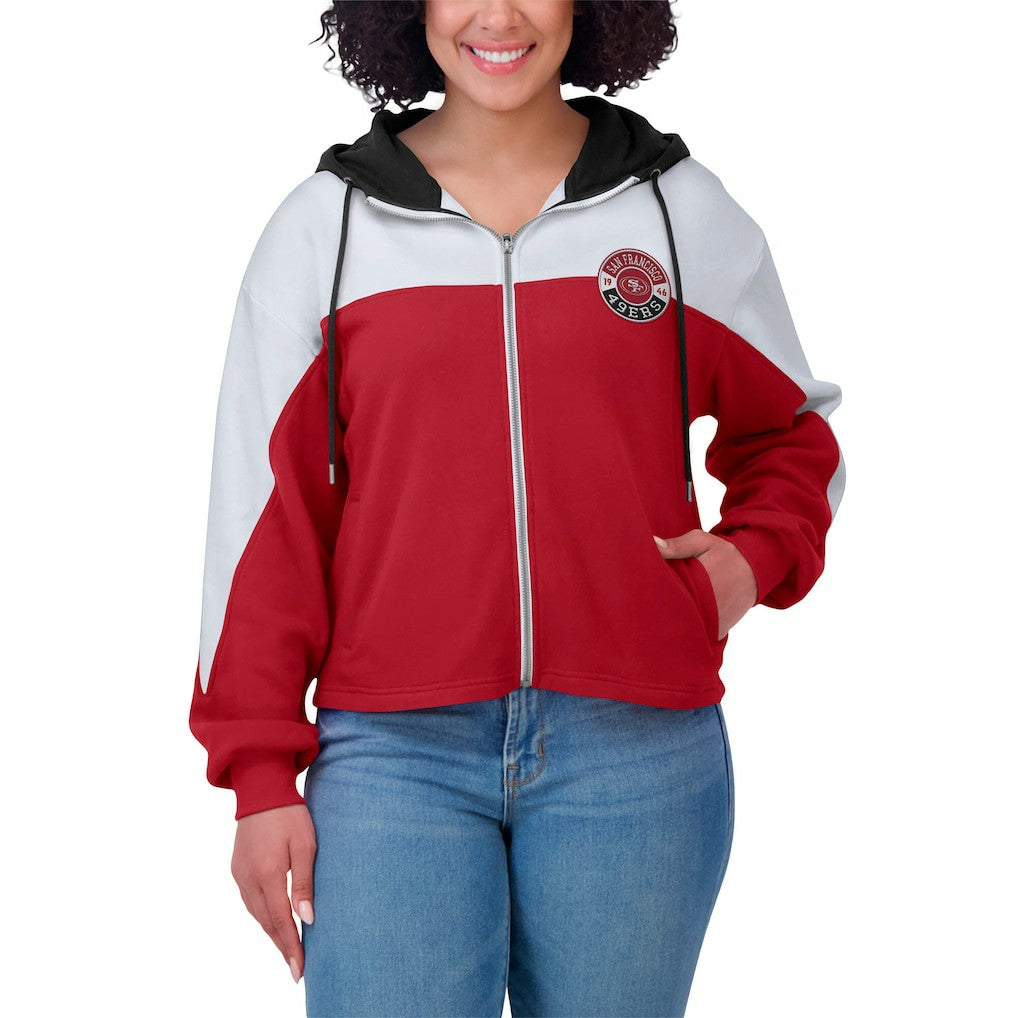 NFL San Francisco 49ers WEAR by Erin Andrews Women's Plus Size Color Block Full-Zip Hoodie