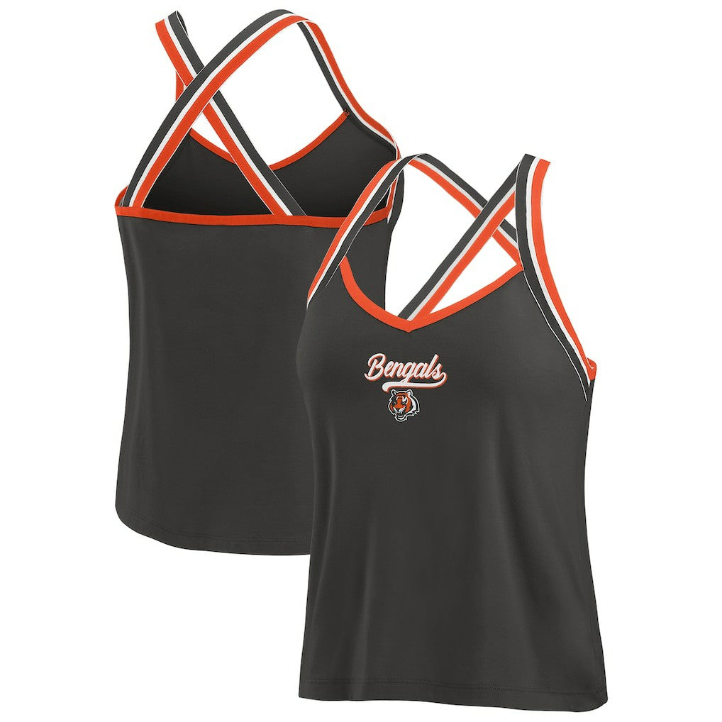 NFL Cincinnati Bengals WEAR by Erin Andrews Women's Cross Strap Tri-Blend Tank Top