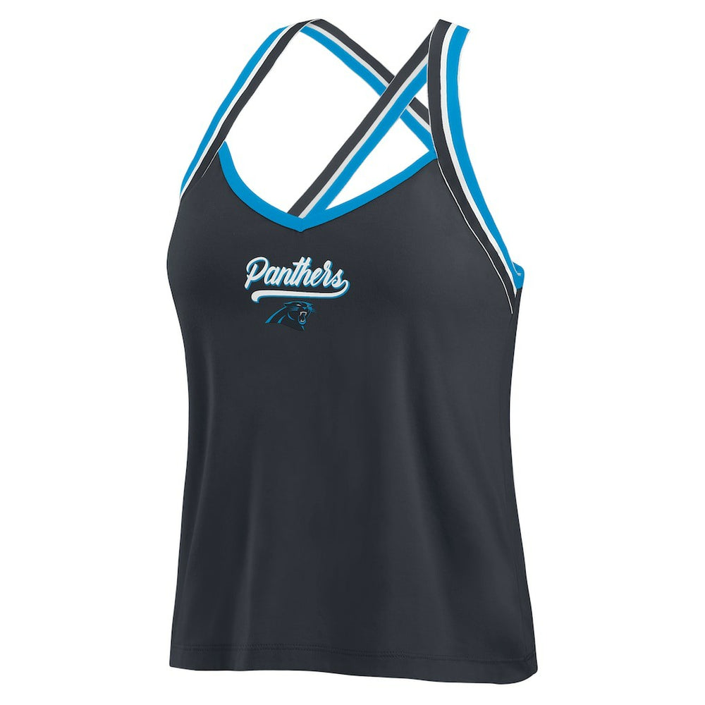 NFL Carolina Panthers WEAR by Erin Andrews Women's Cross Strap Tri-Blend Tank Top