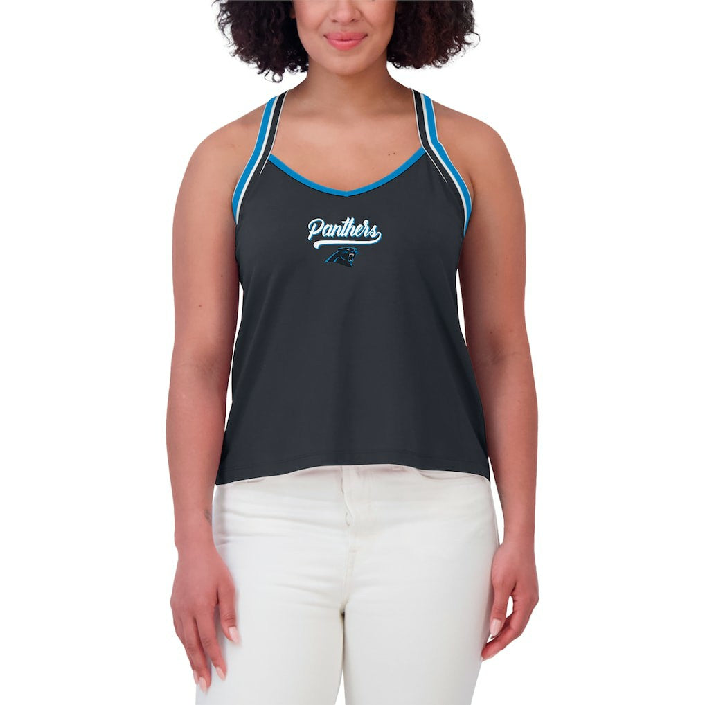 NFL Carolina Panthers WEAR by Erin Andrews Women's Cross Strap Tri-Blend Tank Top