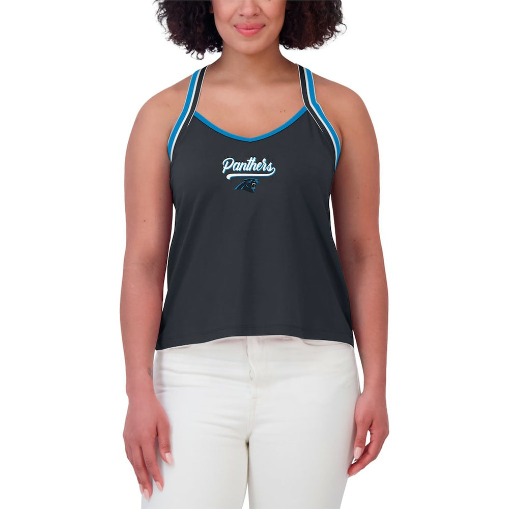NFL Carolina Panthers WEAR by Erin Andrews Women's Cross Strap Tri-Blend Tank Top