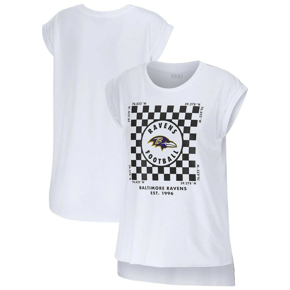NFL Baltimore Ravens WEAR by Erin Andrews Women's Checker Muscle Tank Top