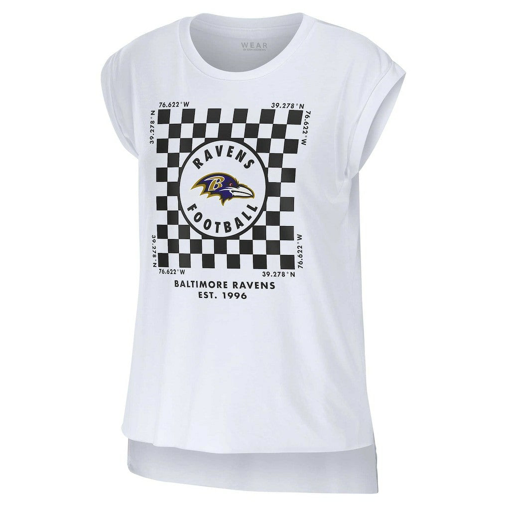 NFL Baltimore Ravens WEAR by Erin Andrews Women's Checker Muscle Tank Top