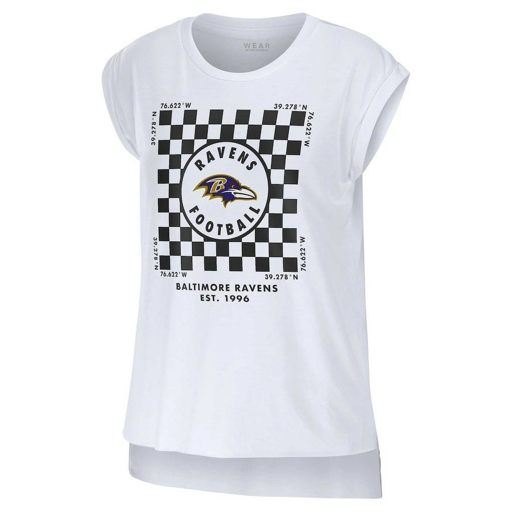 NFL Baltimore Ravens WEAR by Erin Andrews Women's Checker Muscle Tank Top