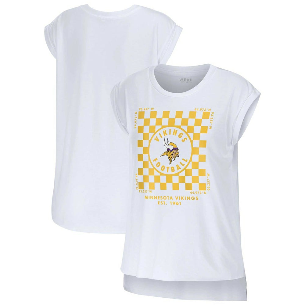 NFL Minnesota Vikings WEAR by Erin Andrews Women's Checker Muscle Tank Top